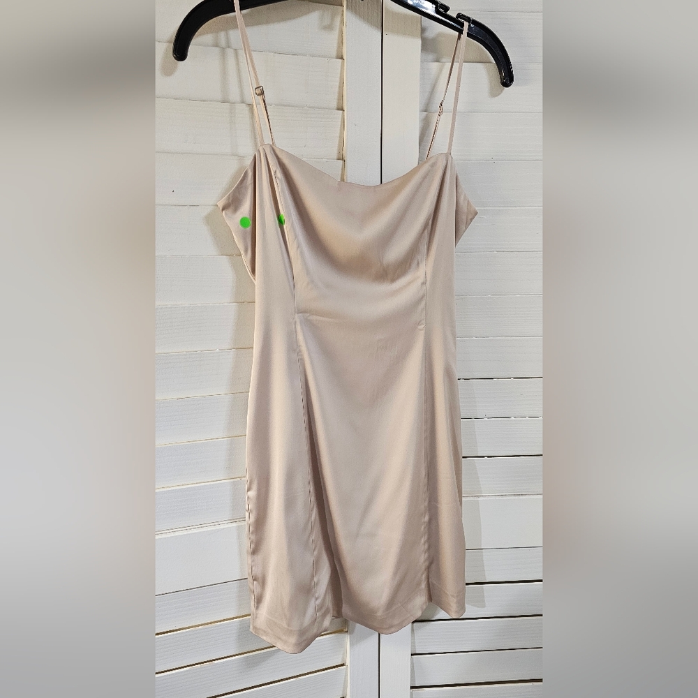 Sunday Best Beige satin dress